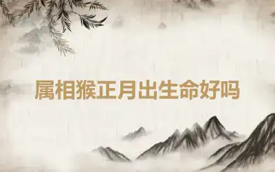 属相猴正月出生命好吗