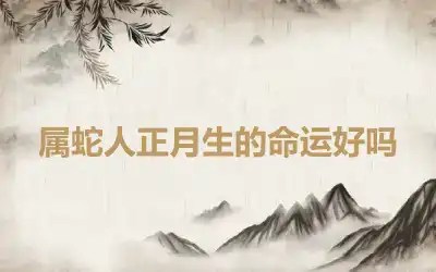 属蛇人正月生的命运好吗