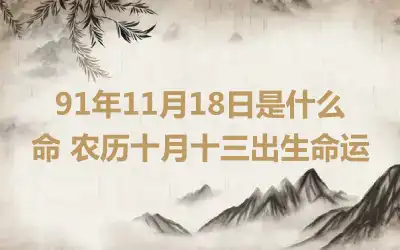 91年11月18日是什么命 农历十月十三出生命运