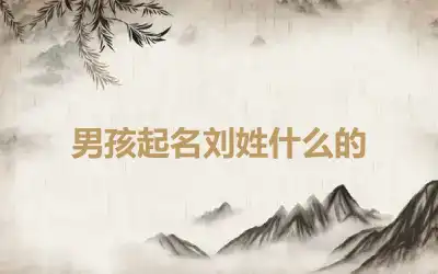 男孩起名刘姓什么的