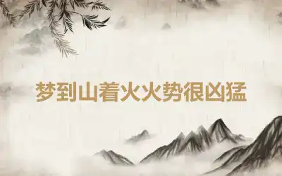 梦到山着火火势很凶猛