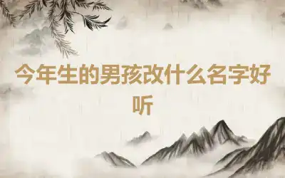 今年生的男孩改什么名字好听