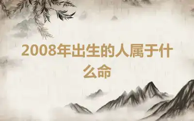 2008年出生的人属于什么命