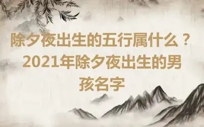 除夕夜出生的五行属什么？2021年除夕夜出生的男孩名字