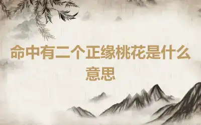 命中有二个正缘桃花是什么意思