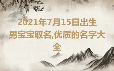 2021年7月15日出生男宝宝取名,优质的名字大全