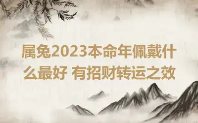 属兔2023本命年佩戴什么最好 有招财转运之效