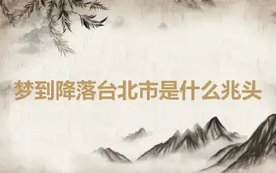 梦到降落台北市是什么兆头