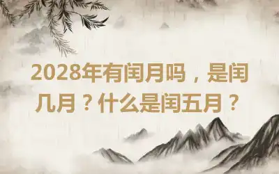 2028年有闰月吗，是闰几月？什么是闰五月？