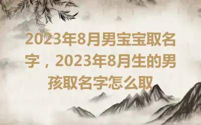 2023年8月男宝宝取名字，2023年8月生的男孩取名字怎么取