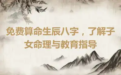 免费算命生辰八字，了解子女命理与教育指导