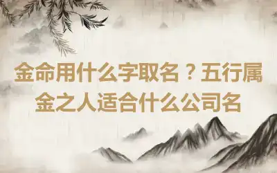 金命用什么字取名？五行属金之人适合什么公司名