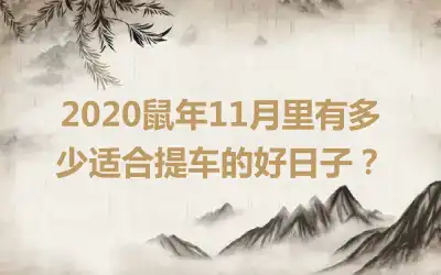 2020鼠年11月里有多少适合提车的好日子？