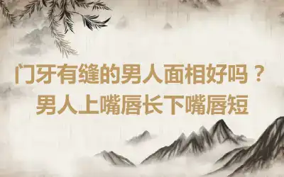 门牙有缝的男人面相好吗？男人上嘴唇长下嘴唇短