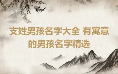 支姓男孩名字大全 有寓意的男孩名字精选