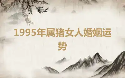 1995年属猪女人婚姻运势