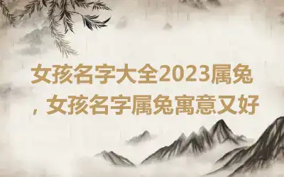 女孩名字大全2023属兔，女孩名字属兔寓意又好