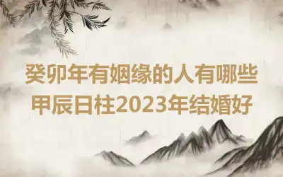 癸卯年有姻缘的人有哪些 甲辰日柱2023年结婚好