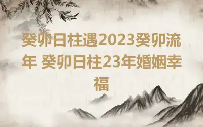 癸卯日柱遇2023癸卯流年 癸卯日柱23年婚姻幸福