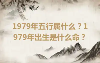 1979年五行属什么？1979年出生是什么命？