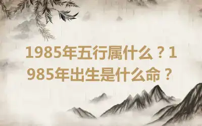 1985年五行属什么？1985年出生是什么命？