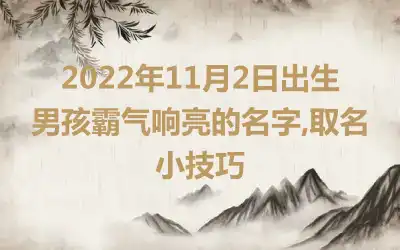 2022年11月2日出生男孩霸气响亮的名字,取名小技巧