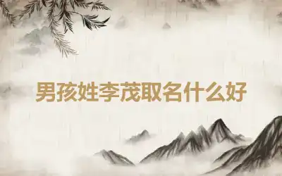 男孩姓李茂取名什么好