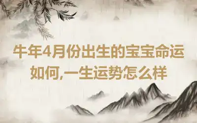 牛年4月份出生的宝宝命运如何,一生运势怎么样