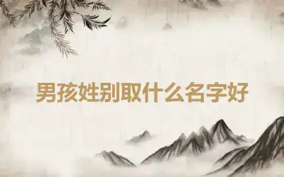 男孩姓别取什么名字好