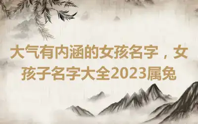 大气有内涵的女孩名字，女孩子名字大全2023属兔