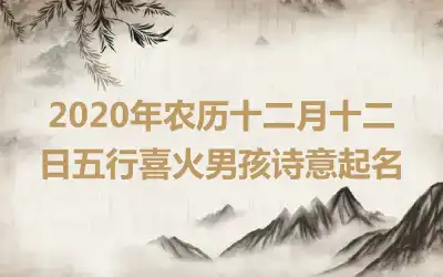 2020年农历十二月十二日五行喜火男孩诗意起名