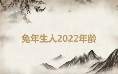 兔年生人2022年龄