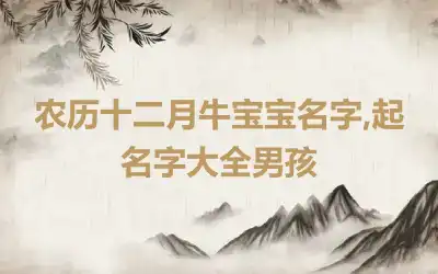 农历十二月牛宝宝名字,起名字大全男孩