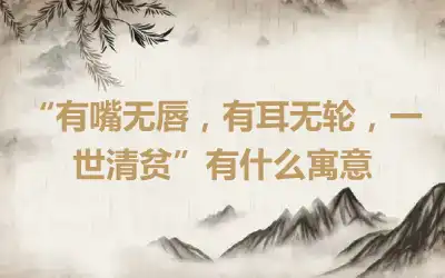 “有嘴无唇，有耳无轮，一世清贫”有什么寓意