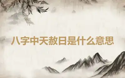 八字中天赦日是什么意思