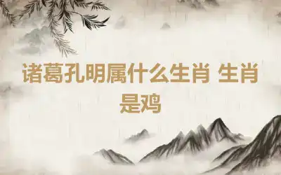 诸葛孔明属什么生肖 生肖是鸡