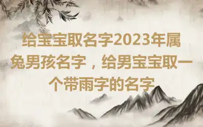 给宝宝取名字2023年属兔男孩名字，给男宝宝取一个带雨字的名字