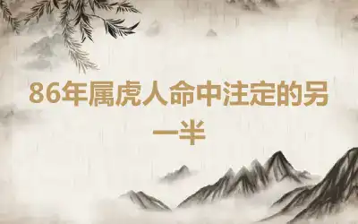 86年属虎人命中注定的另一半