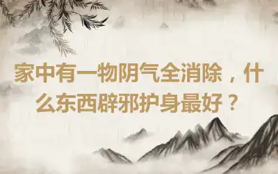 家中有一物阴气全消除，什么东西辟邪护身最好？