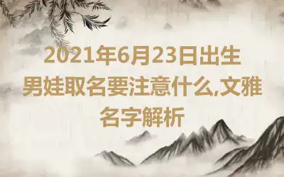 2021年6月23日出生男娃取名要注意什么,文雅名字解析