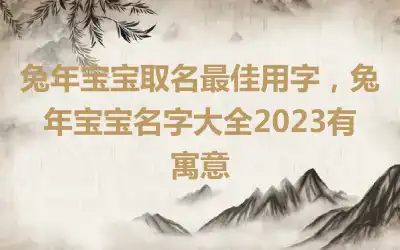 兔年宝宝取名最佳用字，兔年宝宝名字大全2023有寓意