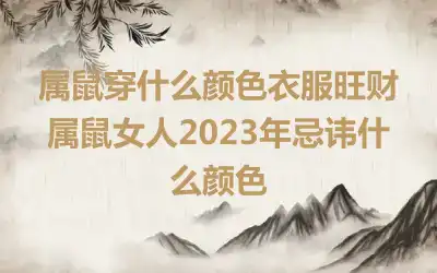 属鼠穿什么颜色衣服旺财 属鼠女人2023年忌讳什么颜色