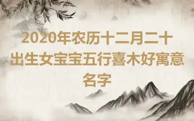 2020年农历十二月二十出生女宝宝五行喜木好寓意名字