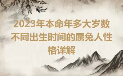 2023年本命年多大岁数 不同出生时间的属兔人性格详解