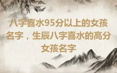 八字喜水95分以上的女孩名字，生辰八字喜水的高分女孩名字