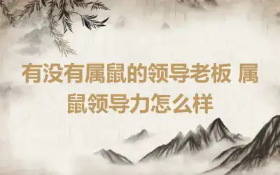 有没有属鼠的领导老板 属鼠领导力怎么样