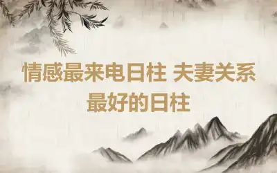 情感最来电日柱 夫妻关系最好的日柱