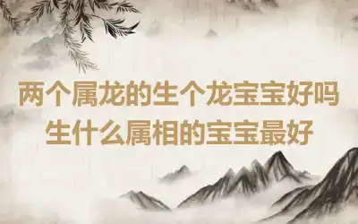 两个属龙的生个龙宝宝好吗 生什么属相的宝宝最好