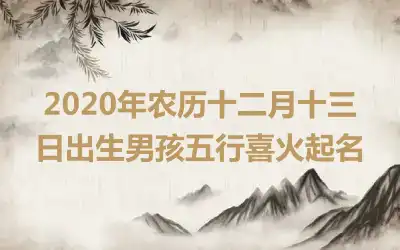 2020年农历十二月十三日出生男孩五行喜火起名