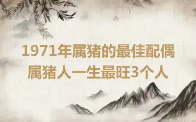 1971年属猪的最佳配偶 属猪人一生最旺3个人